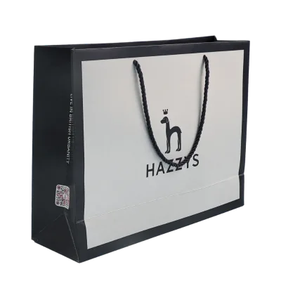 2025 Custom Printed logo White Luxury  Shopping Paper Bags Boutique Recyclable Gift Bag With Handle for Shopping