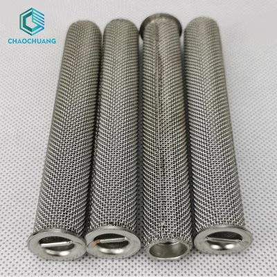 High Pressure Resistant 304/316L Woven Stainless Steel Wire Mesh Filter Tube 5μm-500μm Cylindrical Wire Mesh Filter Cartridge