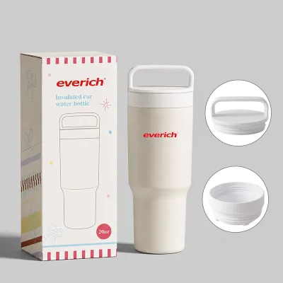 20oz Portable Car Cup with Direct-Twist Lid, BPA-Free Vacuum Bottle