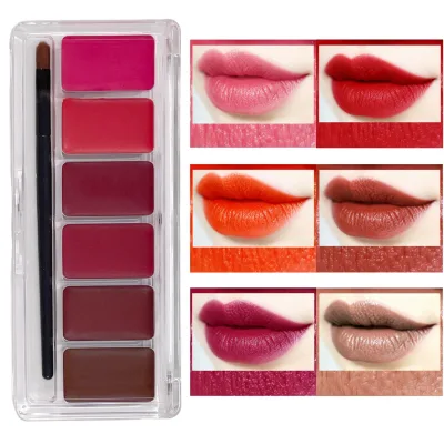 Wholesale Customizable Logo OEM Lipstick Palette With Brush Mineral Waterproof Long-lasting Nude Red Lipstick Palette