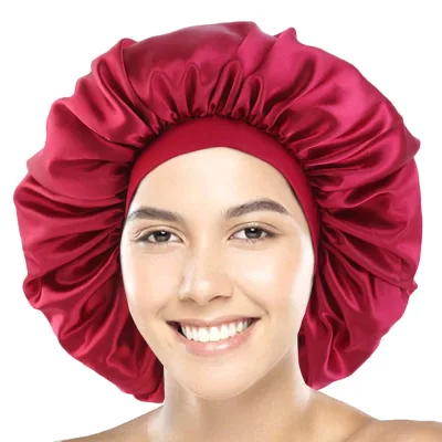 Hot Sale Pure Color New Adjustable Double-sided Silky Satin Hair Bonnet for Long Braid Dread Lock Baby Sleeping With Tie
