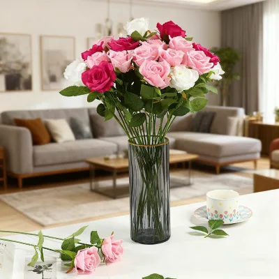 High Quality Silk Pearl Rose Bouquet Wedding Table Decoration Eternal Flower Customized Color Outdoor Shooting Fake Wholesale