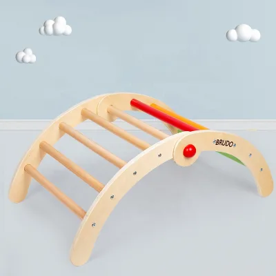 Wooden Foldable Climbing Frame Indoor Kids Toy Early Education Climbing Ladder Sensory Training Equipment