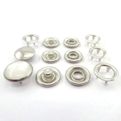 Round Metal Snap Buttons Classic Polished Flatback Button Set