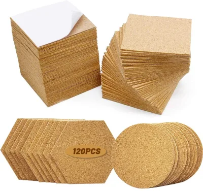 Square or Round Self-Adhesive Cork Coasters Coaster Stickers