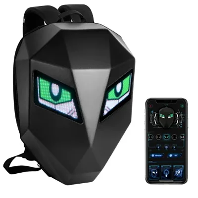 Factory Smart Bag Waterproof Personality DIY Knight USB Mobile Wireless Display Screen Panel Led Eye Motorcycle Backpack