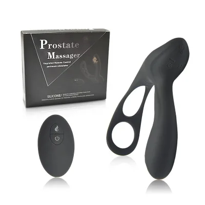 Hot Sale Heating Male Double Loop Fixation Anal Butt Plugal Anal Sex Toys Prostate Massager With Remote Control