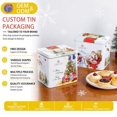 High Quality Eco-Friendly Custom Cookie Tin Packaging with Box for Chocolate & Jelly Food Safe