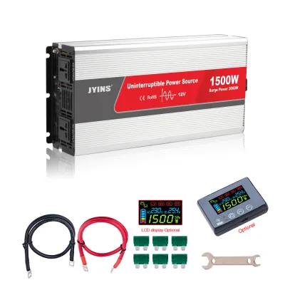 1500W Modified Sine Wave Single Phase Inverter Charger 12V 220V Aluminum Shell Industrial Automotive Marine RV Motor Home Backup