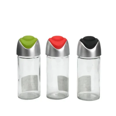 Small Spice Jar Glass Salt Pepper Packing Bottle With Airtight Silver Lids Shaker