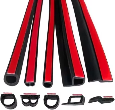 EPDM Automotive Door Seal with 3M Adhesive Thick Windproof Strip, OEM/Aftermarket Noise Insulation, Universal Fit for Sedan/SUV