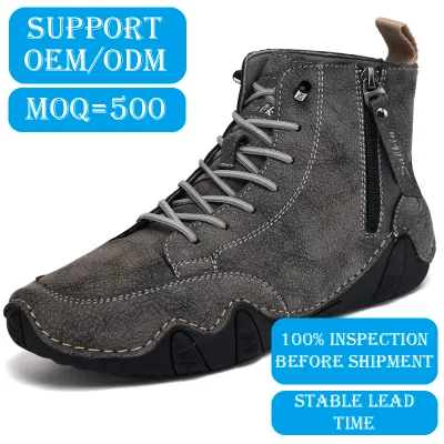 OEM Hot Selling Men's Shoes 2508 Breathable Oversized Handmade Martin Boots for Spring and Summer Outdoor Casual Bootie for Men