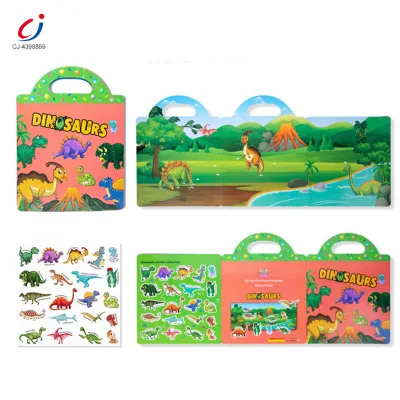 Chengji Early Education Enlightenment Stickers Toy Book Cartoon Dinosaur Educational Quiet Book Sensory Travel Toy for Baby