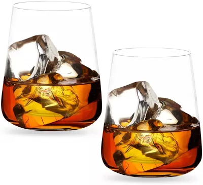Aikeyi 14oz Whisky Mountain Crystal Lead-Free Glass American Style Customized Logo Carton Party Perfect Gift