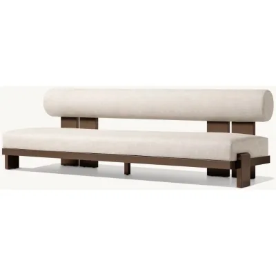 Durable Black Aluminum Sofa for High-End Outdoor Living Modern Style with Round Back Weather-Resistant Metal Outdoor Furniture