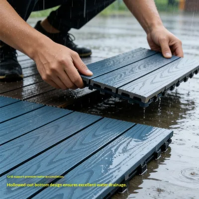 Waterproof Contemporary 18mm DIY Interlocking WPC Flooring for Exterior Use in Garden Courtyard & Outdoor Decks