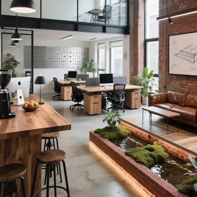 AJJ-Y38 Modern All-in-one Procurement Company Industrial-style Log Office Design Office Furniture