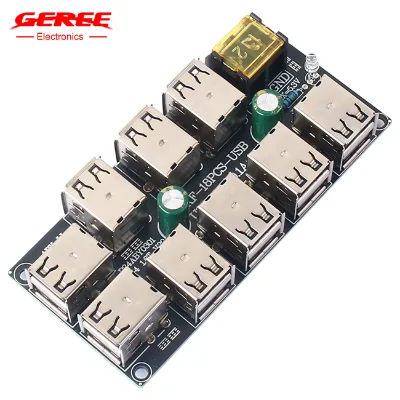 GEREE MP016 5V Fast Charging 18-Port Dual Output USB Mobile Power Circuit Board for Factory Use 5-5.3V Switching Power Board