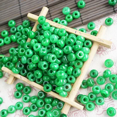 Dry Green Jade Abacus Beads Full of Green Iron Dragon Raw Emerald Bead DIY Bracelets