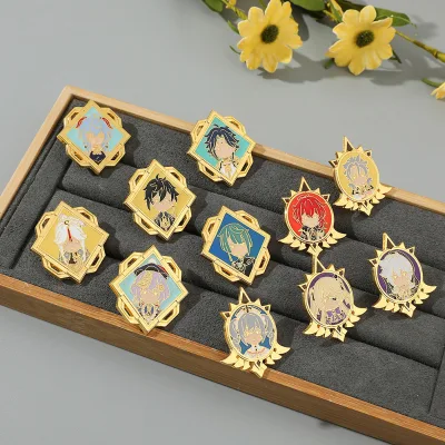 Wowei Anime Anime Cartoon Genshin Impact Badge Zhongli Ganyu Rezaduk Metal Brooch School Badge Pins