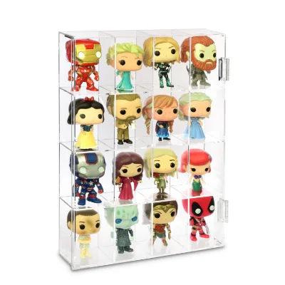 Custom Clear Acrylic Toy Box Pop Display Case Action Figures Collection Display Stand for Home Office School Living Room