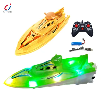 Chengji New 2.4g Children Electric Speedboat Racing Water Toy Boat High-speed Motorcycle Remote Control Boats with Lights