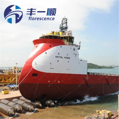 High Tenacity 2.0m X 16m Ship Launching Airbag 8 Layers Natural Rubber Inflatable Marine Air Bag for Barge and Vessel Moving