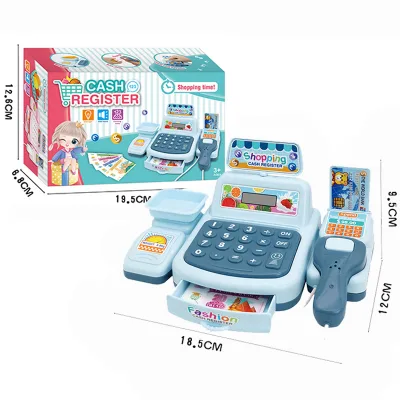 Children's 4-6Y Plastic Pretend Play Toy Supermarket Cash Register Role-Playing Mini Cashier Counter Model