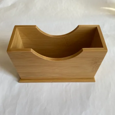 Eco Friendly Rustic Primitive Rectangular Kitchen Restaurant Dinner Table Type Bamboo Wood Napkin Holder for Paper