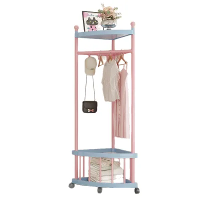 Creative Corner Coat Rack Simple Hanging Shelf Floor Bedroom Clothing Hanger Corner Bag Storage Rack Shelf