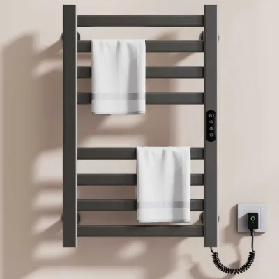 Modern Bathroom Accessories 200W Heated Towel Rack, Laser Welding Carbon Fiber , Anti-scald Design