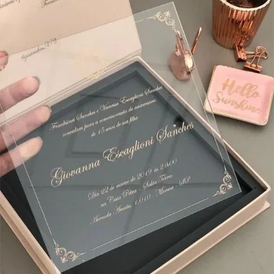 Bespoke Luxury Hard Box Clear Acrylic Wedding Invitation