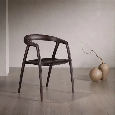 Used Solid Wood Modern Minimalist Dining Chair with Armrest for Cafe Restaurant Home Use Yamazaki Chair