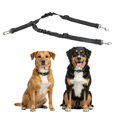 Custom Reflective Elastic Bungee Dog Leash Car Safety Belt for Small Dogs with Shock Absorbing Nylon Pet Lead Wholesale