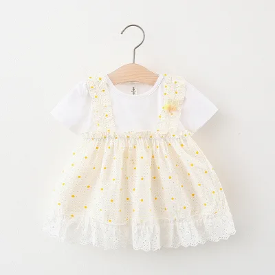 Baby Party Dresses for 1 Year Little Girls Formal White Dresses for Toddlers Wearing With Lace