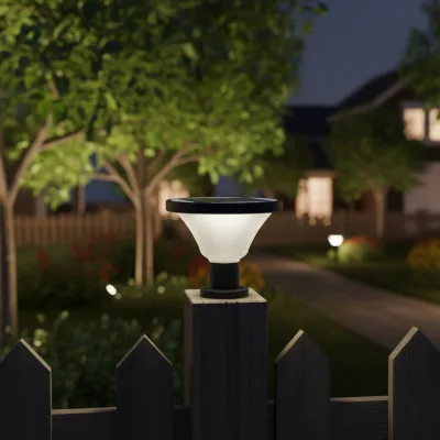 Zhongshan Manufacturer Outdoor Park Courtyard Plug-in LED Solar Lawn Light Fence Solar Pillar Light