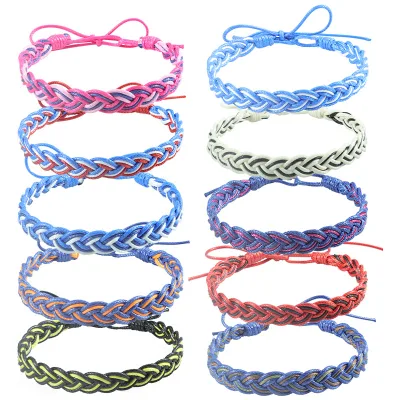 Hot New Boho Style Hand Woven Multi-Color Bracelet Colorful Wax Wire Fashion Bangles