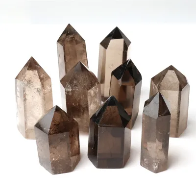 Wholesale Natural Smoky Quartz Towers Small Size Clear Smoky Quartz Points For Decoration