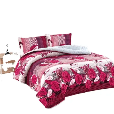 Sheets for Beds Bedding Set Queen Size Bedspread Flannel Factory Comforter Printed 100% Polyester Fabric Ccomforter Luxury Quil