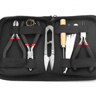 INTODIY DIY Handmade Jewelry Tools Jewelry Pliers Multi Functional 5-inch Sharp Nose Pliers Scissors Tweezers Set Kit