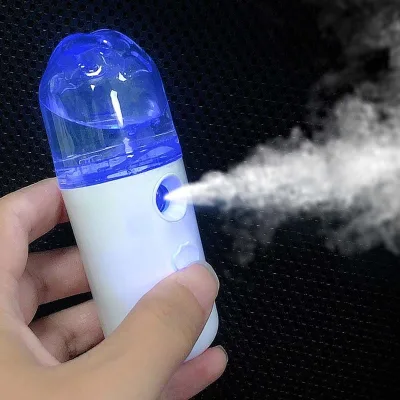 BinZim Portable Nano Ionic Stainless Steel Face Hydrating Mini Mister Wireless USB Rechargeable Facial Steamer 15g Home Travel