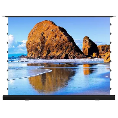 Boying CBSP 84inch Black Grid Ground Motorised Anti-light Projection Screen UST Projector 16:9 Home Theater Portable 1-Year
