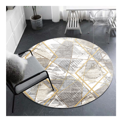 Round Rug with Geometric Pattern