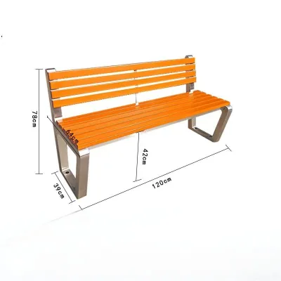Outdoor Row Bench Leisure Garden Courtyard Antiseptic Solid Wood Plastic Wood Iron Park Benches