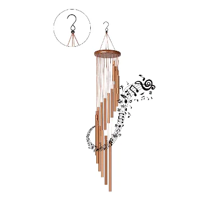 Outdoor Large Wind Chimes, 35 Inches Garden Chimes with 18 Aluminum Alloy Tubes