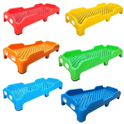 Wholesale Low MOQ Multicolor Indoor Kindergarten Kids Napping Safety Plastic Bed