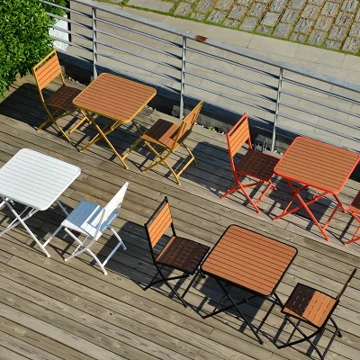 Beautiful Exquisite Patio Garden Furniture with 2 Chairs and Outdoor Leisure Folding Table and Chair Set Balcony Set