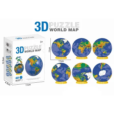 Hot UV Print Globe Moon Basketball Football 3D Jigsaw Puzzle Educational Diy Toy