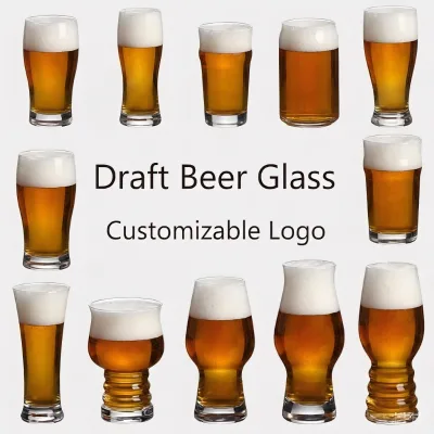 Wholesale Etched Nucleation IPA Beer Glass Glass Drinkware Nucleated Pilsner Glass Custom Logo Pattern for Bar Party Restaurant