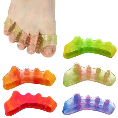HWF-0158#Two-color Mixing Color Five-hole Split-toe Device Thumb Hallux Valgus With Massage Points Toe Fixer Overlapping Toes